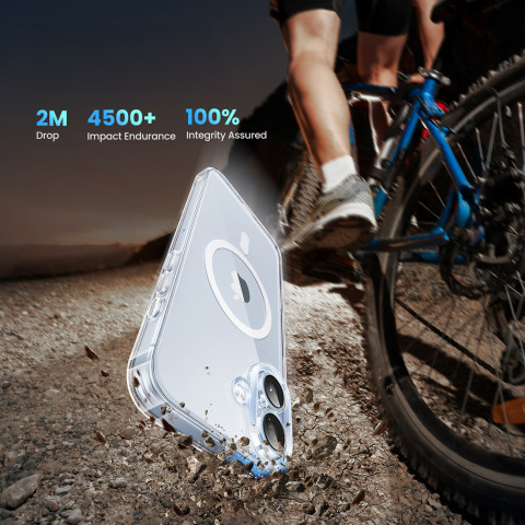 
Elegantiškas skaidrus magnetinis dėklas, skirtas „iPhone 16 Plus“ – permatomas
