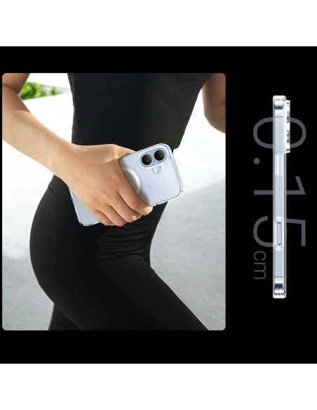 
Elegantiškas skaidrus magnetinis dėklas, skirtas „iPhone 16 Plus“ – permatomas
