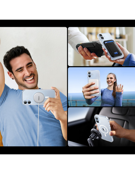 
Elegantiškas skaidrus magnetinis dėklas, skirtas „iPhone 16 Plus“ – permatomas
