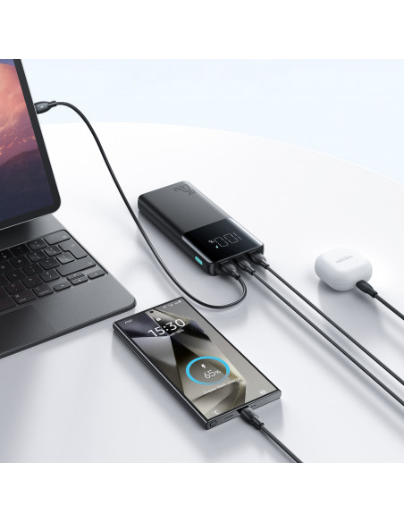 
Nešiojamoji baterija 10000mAh 25W 2x USB-A 1x USB-C SFC - juoda
