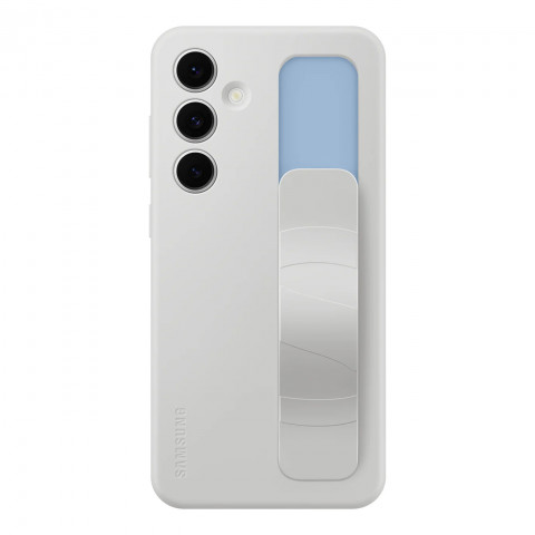 
„Samsung Galaxy S24 FE“ stovintis ir liečiamas dėklas su rankena ir stovu – pilkas
