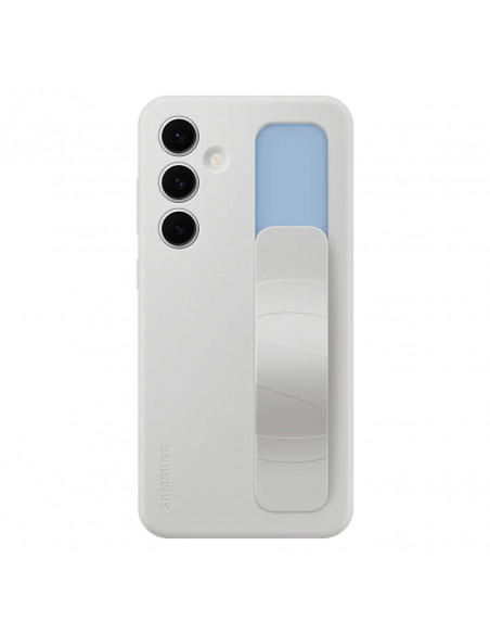 
„Samsung Galaxy S24 FE“ stovintis ir liečiamas dėklas su rankena ir stovu – pilkas
