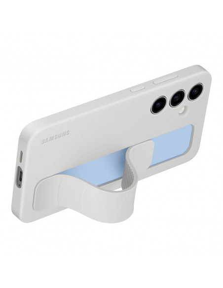 
„Samsung Galaxy S24 FE“ stovintis ir liečiamas dėklas su rankena ir stovu – pilkas
