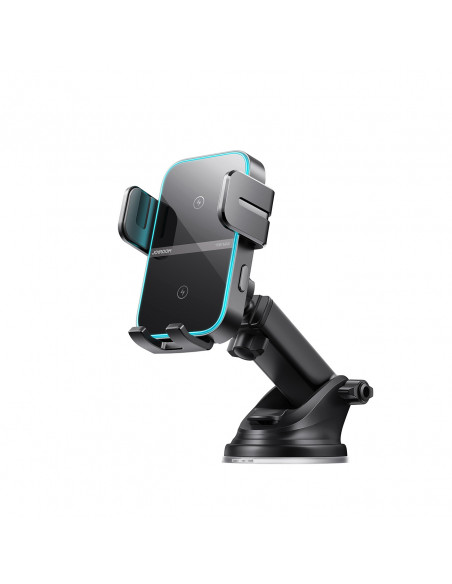 
Telefono laikiklis su indukciniu įkrovikliu, skirtas prietaisų skydeliui – juodas
