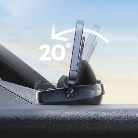 
Automobilinis telefono laikiklis su prietaisų skydelio laikikliu – juodas
