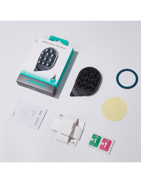 
Magnetinis išmaniojo telefono laikiklis su siurbtukais veidrodžiui arba stiklui - juodas
