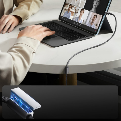 
USB-A – „iPhone Lightning“ laidas su magnetiniu laikikliu ir organizatoriumi, 1,2 m – pilkas
