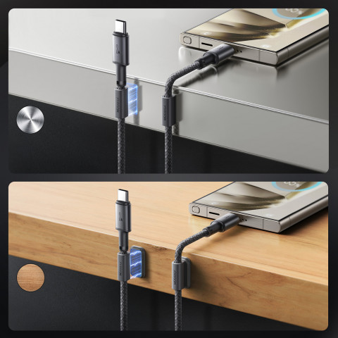 
USB-A - USB-C laidas su organizatoriumi ir magnetiniu laikikliu 1,2 m - pilkas
