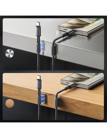 
USB-A - USB-C laidas su organizatoriumi ir magnetiniu laikikliu 1,2 m - pilkas
