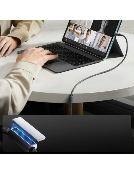 
USB-A - USB-C laidas su organizatoriumi ir magnetiniu laikikliu 1,2 m - pilkas
