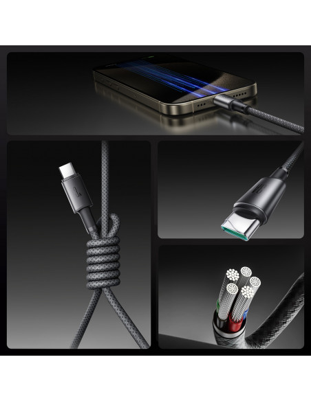 
USB-A - USB-C laidas su organizatoriumi ir magnetiniu laikikliu 1,2 m - pilkas
