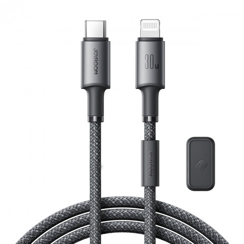 
USB-C – „iPhone Lightning“ laidas su magnetiniu laikikliu ir organizatoriumi, 1,2 m – pilkas
