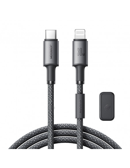 
USB-C – „iPhone Lightning“ laidas su magnetiniu laikikliu ir organizatoriumi, 1,2 m – pilkas

