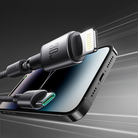 
USB-C – „iPhone Lightning“ laidas su magnetiniu laikikliu ir organizatoriumi, 1,2 m – pilkas
