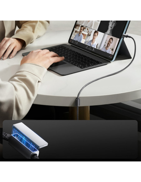 
USB-C – „iPhone Lightning“ laidas su magnetiniu laikikliu ir organizatoriumi, 1,2 m – pilkas
