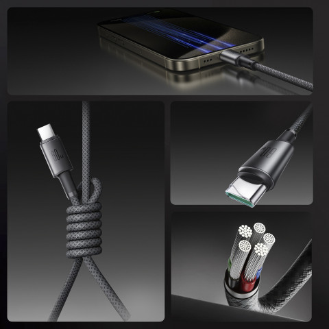 
USB-C – USB-C laidas su organizatoriumi ir magnetiniu laikikliu 1,2 m – pilkas
