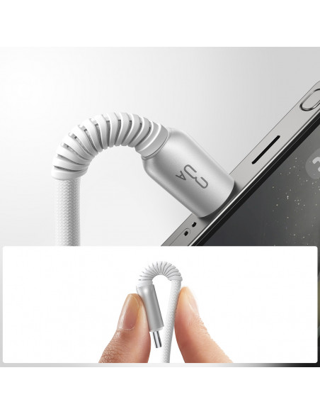 
„Cutting-Edge“ serijos 3A USB-A - USB-C 1,2 m laidas - pilkas
