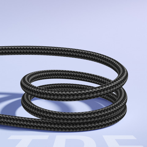 
„Crystal-Clear“ serijos 60 W USB-C – USB-C 1,2 m laidas – juodas
