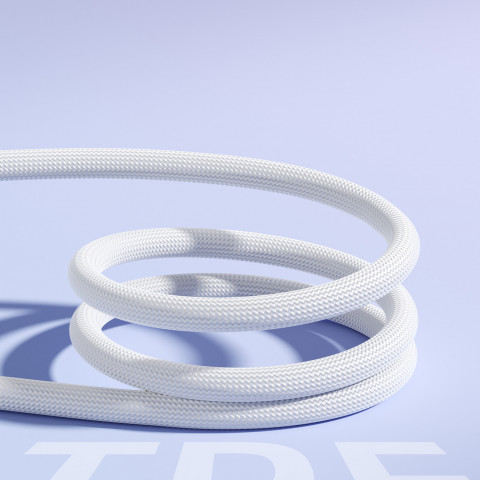 
„Crystal-Clear“ serijos 60 W USB-C – USB-C 1,2 m laidas – baltas
