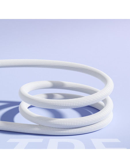 
„Crystal-Clear“ serijos 60 W USB-C – USB-C 1,2 m laidas – baltas
