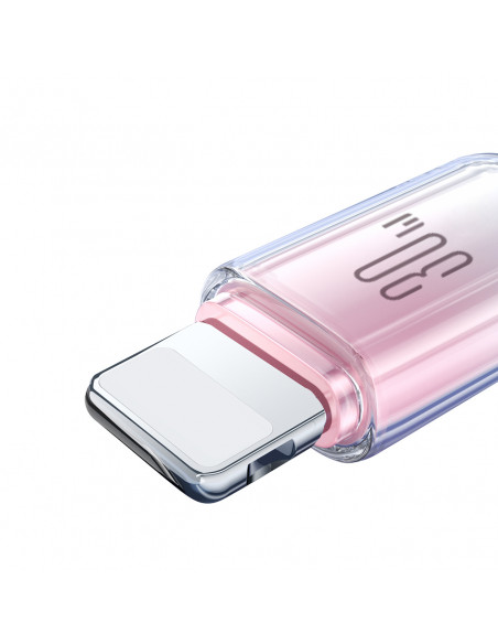 
„Crystal-Clear“ serijos 30 W USB-C–iPhone „Lightning“ laidas, 1,2 m – baltas
