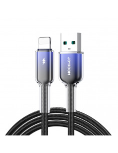 
„Crystal-Clear“ 3A serijos USB-A į „iPhone“ „Lightning“ laidas, 1,2 m – juodas
