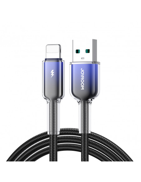 
„Crystal-Clear“ 3A serijos USB-A į „iPhone“ „Lightning“ laidas, 1,2 m – juodas
