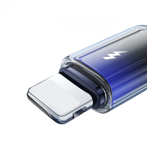 
„Crystal-Clear“ 3A serijos USB-A į „iPhone“ „Lightning“ laidas, 1,2 m – juodas
