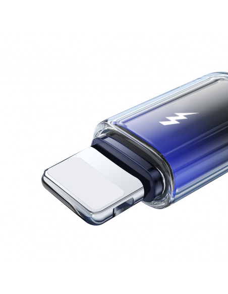 
„Crystal-Clear“ 3A serijos USB-A į „iPhone“ „Lightning“ laidas, 1,2 m – juodas
