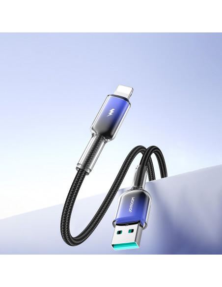 
„Crystal-Clear“ 3A serijos USB-A į „iPhone“ „Lightning“ laidas, 1,2 m – juodas
