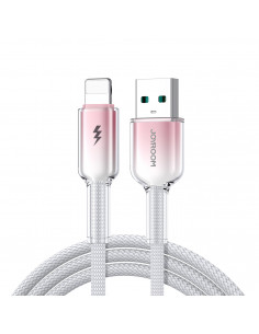 
„Crystal-Clear“ serijos 3A USB-A – „iPhone“ „Lightning“ laidas, 1,2 m – baltas
