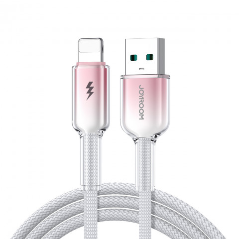
„Crystal-Clear“ serijos 3A USB-A – „iPhone“ „Lightning“ laidas, 1,2 m – baltas
