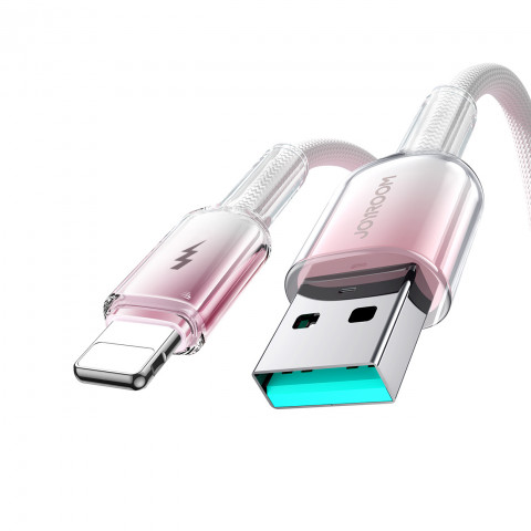 
„Crystal-Clear“ serijos 3A USB-A – „iPhone“ „Lightning“ laidas, 1,2 m – baltas
