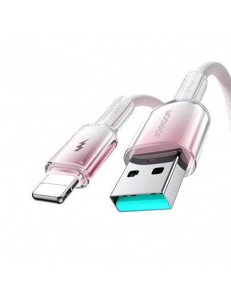 
„Crystal-Clear“ serijos 3A USB-A – „iPhone“ „Lightning“ laidas, 1,2 m – baltas
