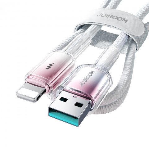
„Crystal-Clear“ serijos 3A USB-A – „iPhone“ „Lightning“ laidas, 1,2 m – baltas
