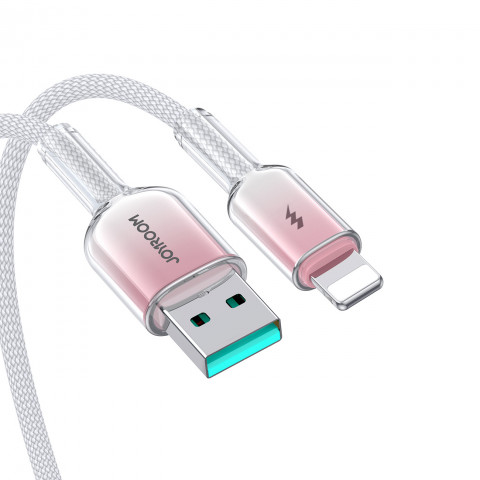 
„Crystal-Clear“ serijos 3A USB-A – „iPhone“ „Lightning“ laidas, 1,2 m – baltas
