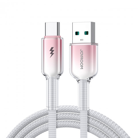 
„Crystal-Clear“ serijos 3A USB-A - USB-C laidas, 1,2 m, baltas
