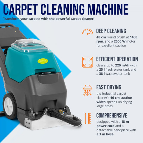 
Kilimų skalbimo mašina 40 cm 220 m2/ h 2500 W
