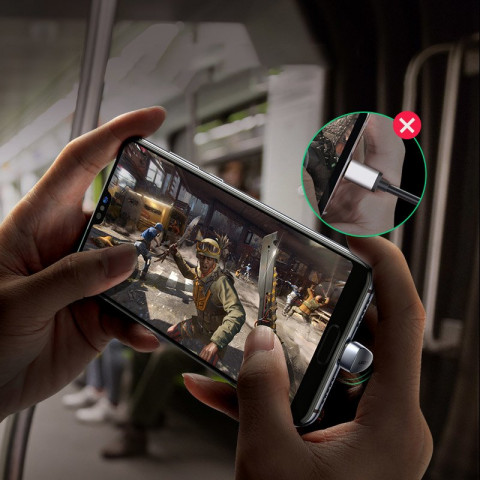 
Kampinis USB žaidimų kabelis - USB-C greito įkrovimo AFC FCP 3A 18W - pilkas
