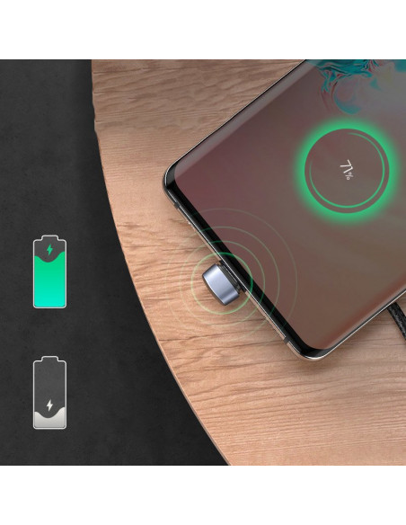 
Kampinis USB žaidimų kabelis - USB-C greito įkrovimo AFC FCP 3A 18W - pilkas
