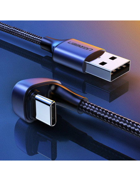 
Kampinis USB žaidimų kabelis - USB-C greito įkrovimo AFC FCP 3A 18W - pilkas
