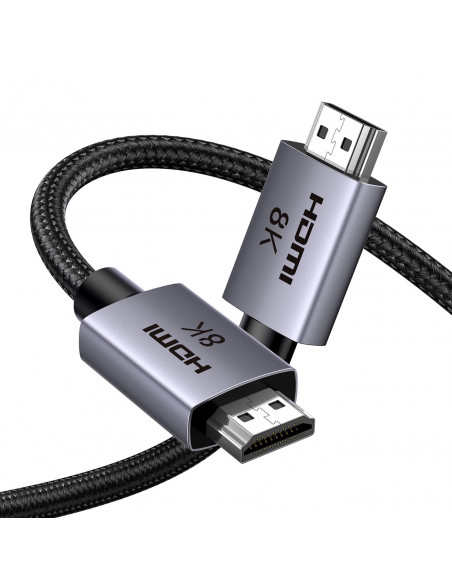 
HDMI 2.1 8K kabelis sertifikuotas VRR QMS QFT ALLM 3m - pilkas
