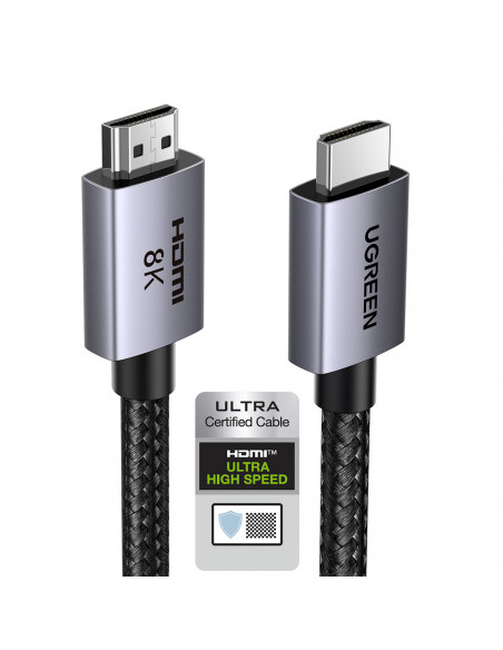 
HDMI 2.1 8K kabelis sertifikuotas VRR QMS QFT ALLM 3m - pilkas
