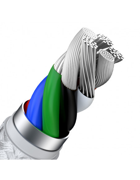 
iPhone USB-C laidas – „Lightning“ serijos metalinis duomenų perdavimo laidas 20 W PD 2 m – baltas
