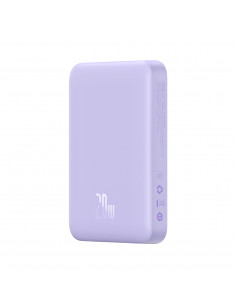 
Magnetinis indukcinis išorinis akumuliatorius 10000mAh 20W + USB-C laidas - violetinis
