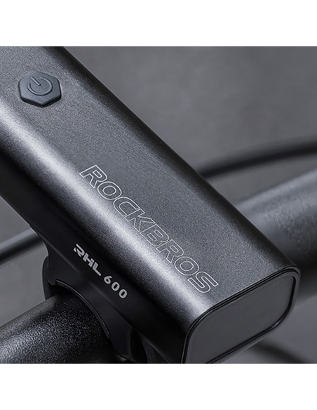 
Priekinis dviračio žibintas su žibintuvėlio funkcija, baltas, 600 lm, IPX6, USB-C - juodas
