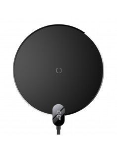 
Skaitmeninis LED ekranas su 2 kartos 15 W USB-C indukciniu įkrovikliu – juodas
