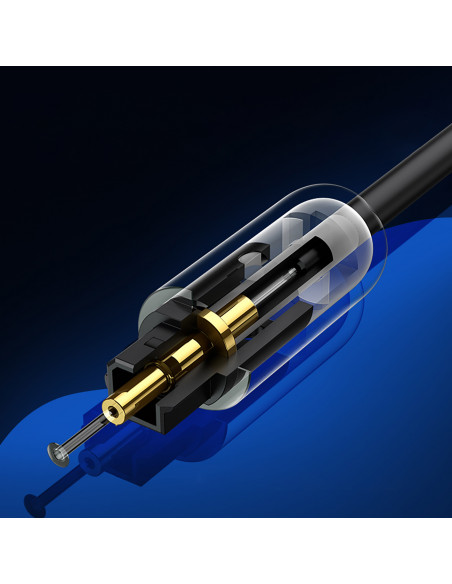 
„Toslink SPDIF“ optinis garso kabelis, 2 m, juodas
