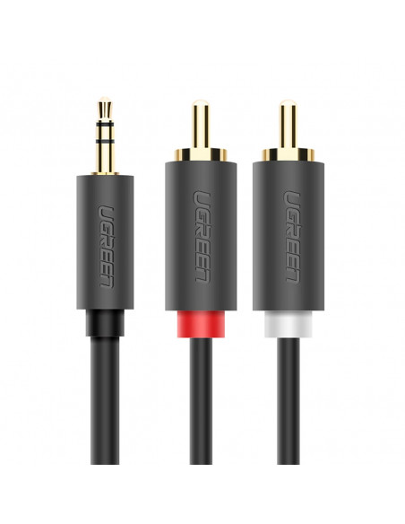 
Garso kabelis 3,5 mm minijack (kištukas) - 2 RCA (kištukas) 2 m - pilkas
