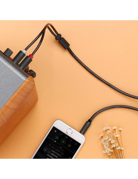 
Garso kabelis 3,5 mm minijack (kištukas) - 2 RCA (kištukas) 2 m - pilkas
